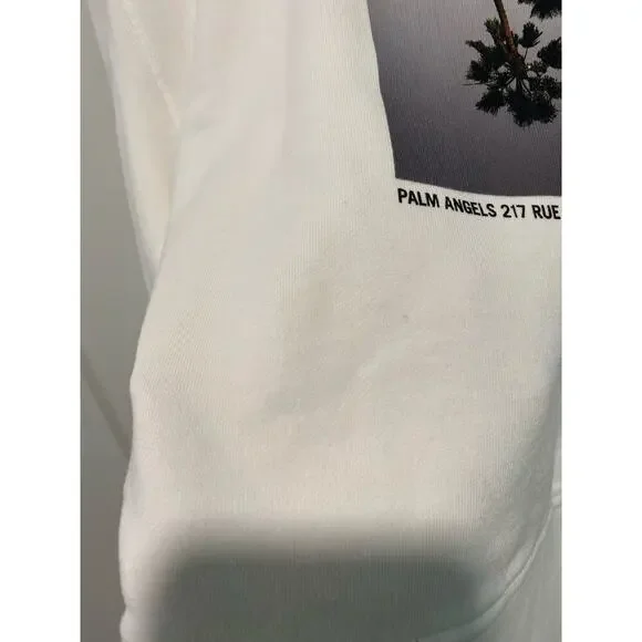 Palm Angels NWT Mirage Fitted Hoody in Off White Light Grey - Picture 11 of 16